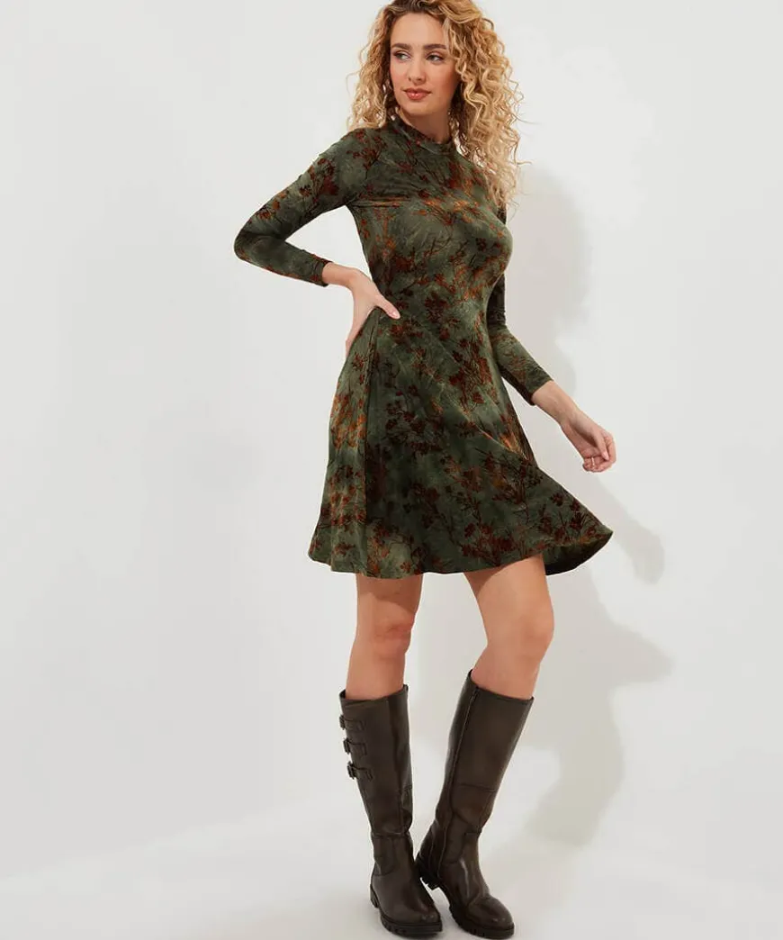 Jemima Flocked Jersey Dress