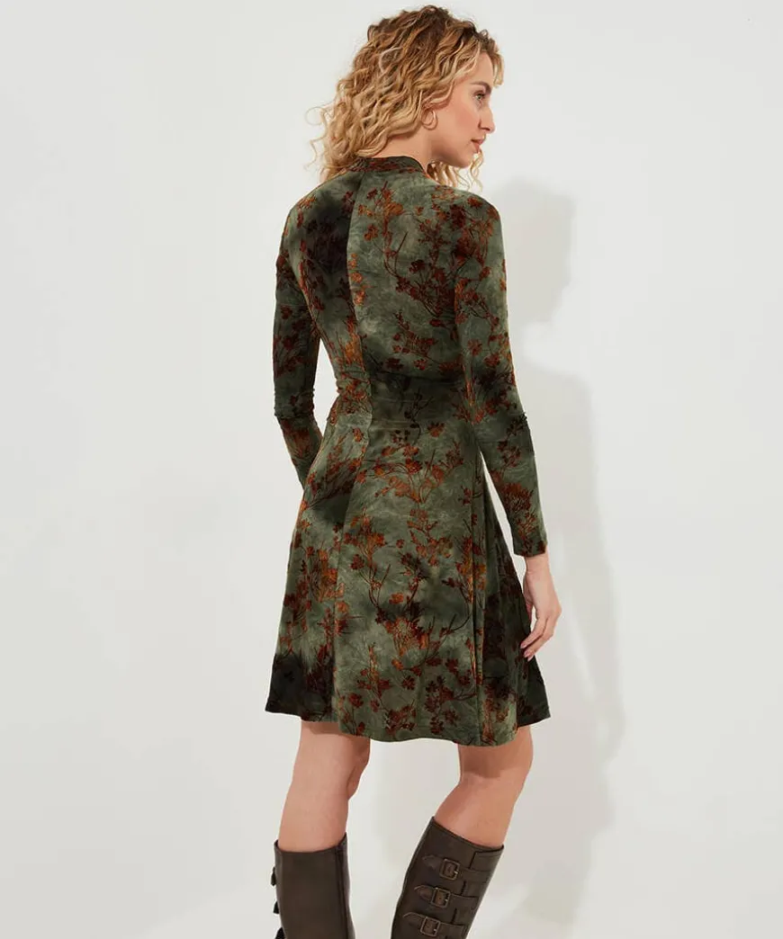 Jemima Flocked Jersey Dress