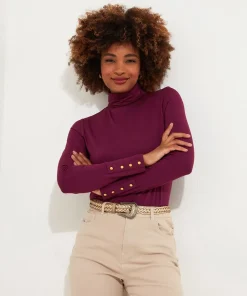 Jersey Roll Neck Top