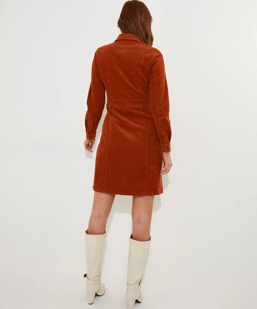 Josie Cord Button Through Dress