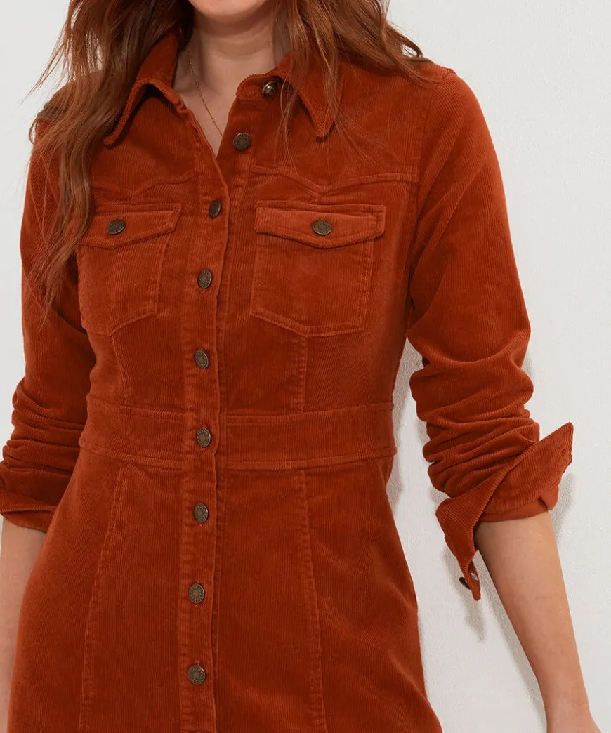 Josie Cord Button Through Dress
