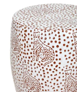 Lavish Leopard Ceramic Stool