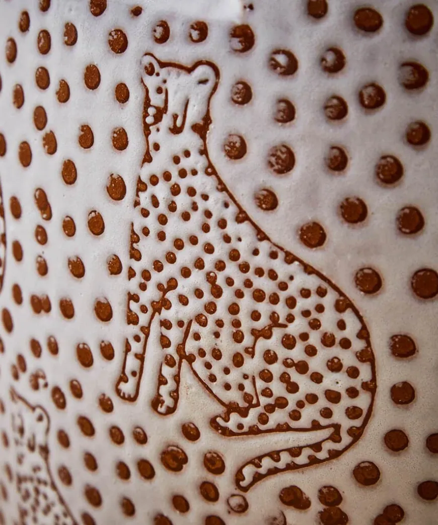 Lavish Leopard Ceramic Stool