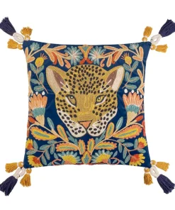 Lavish Leopard Embroidered Cushion