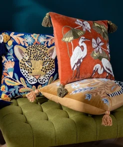 Lavish Leopard Embroidered Cushion