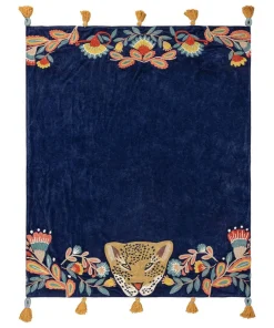 Lavish Leopard Embroidered Throw