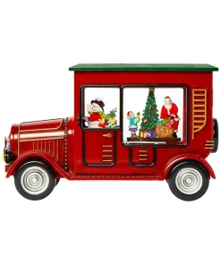 Lights And Sparkle Santa Spinner Bus Ornament