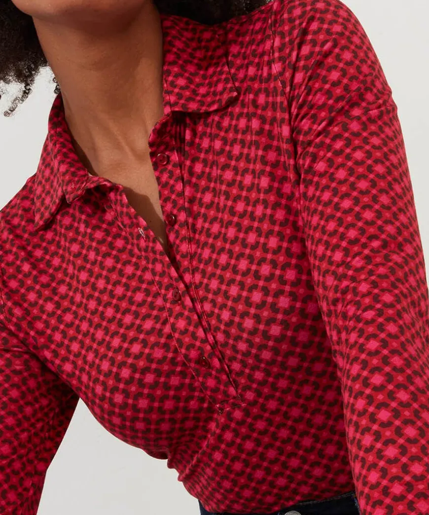 Lola Geo Jersey Print Top