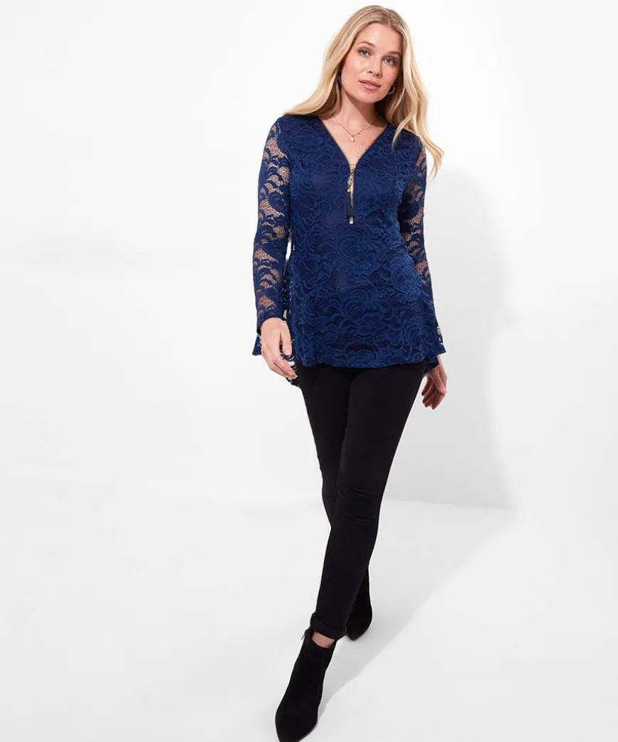 Loretta Lace Zip Top
