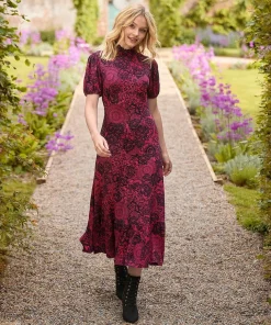 Lovely Lace Print Jersey Dress