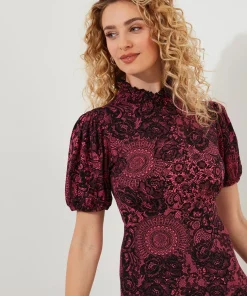 Lovely Lace Print Jersey Dress