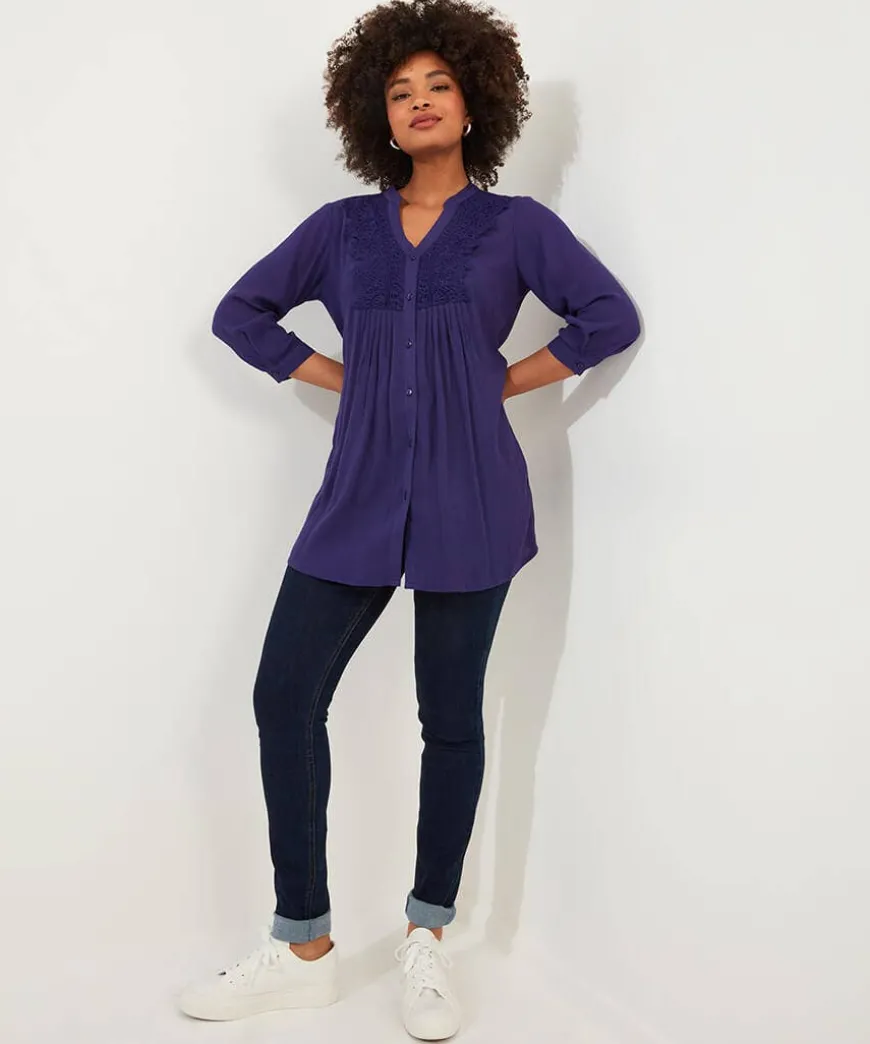 Lovely Lace Trim Blouse