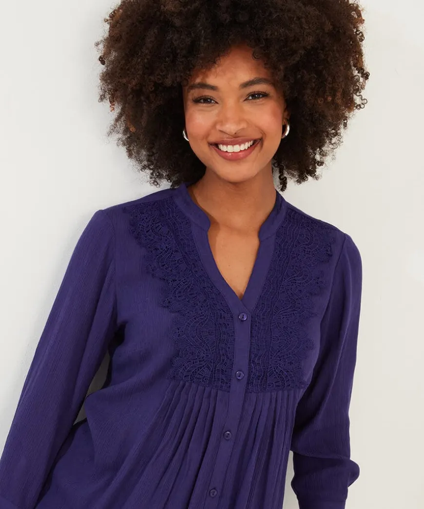 Lovely Lace Trim Blouse