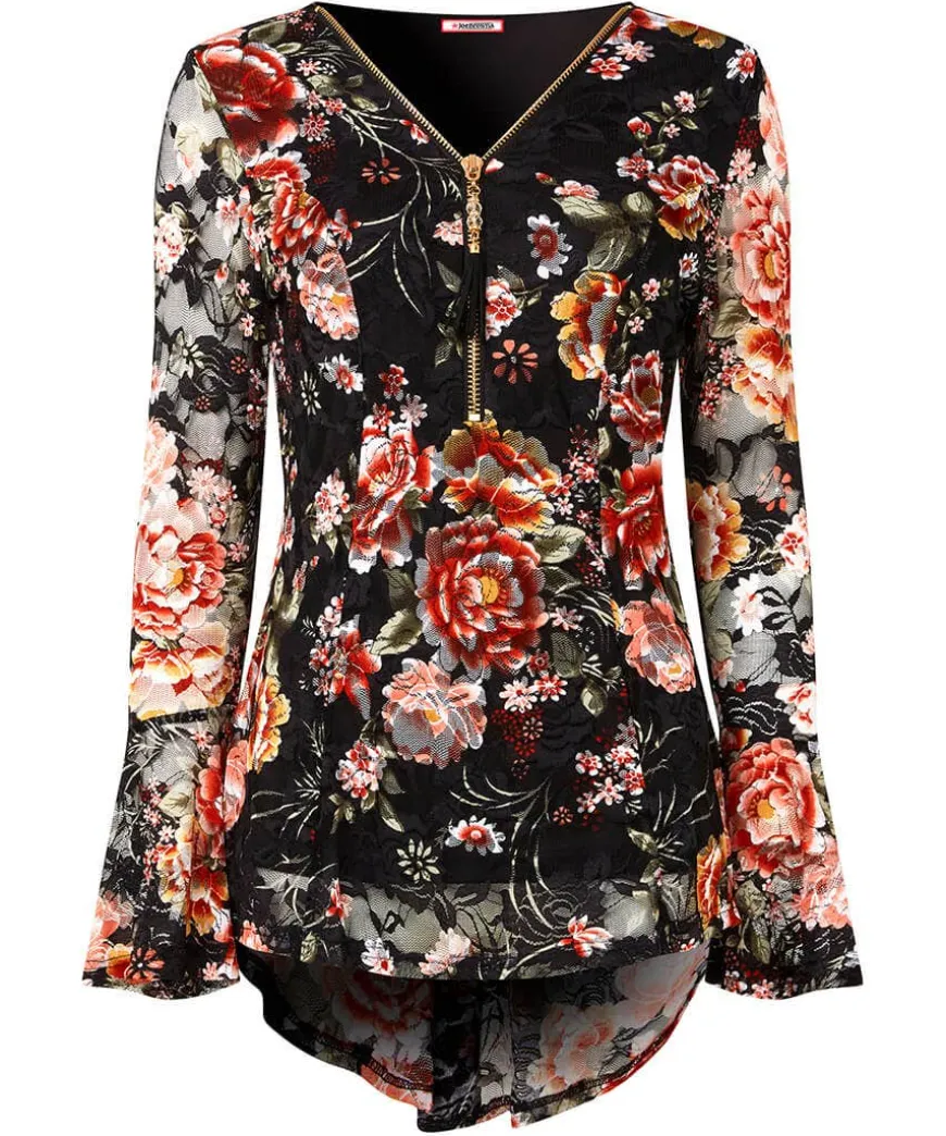 Macy Lace Zip Top