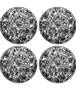 Magnificent Monochrome Floral Side Plates