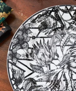 Magnificent Monochrome Floral Side Plates