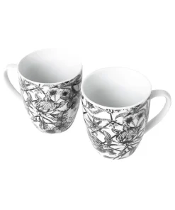 Magnificent Monochrome Floral Mugs