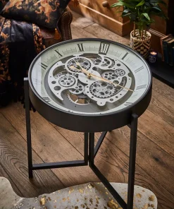 Magnificent Moving Gears Clock Side Table