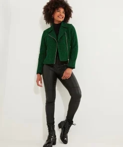Meg Dogstooth Biker Jacket