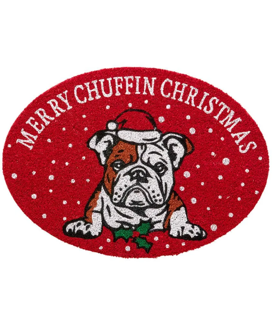 Merry Chuffin Christmas Bulldog Doormat