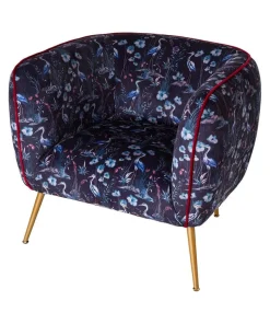 Nouveau Herons Velvet Chair