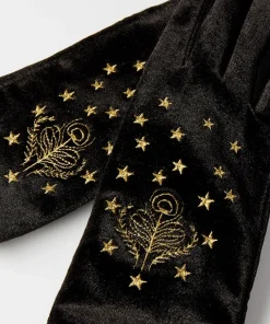 Opulence Embroidered Velour Gloves