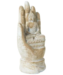 Peaceful Palm Meditating Buddha Figurine