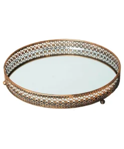Portobello Round Brass Mirror Tray