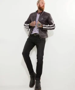 Purple Racer Leather Jacket