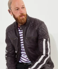 Purple Racer Leather Jacket