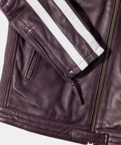 Purple Racer Leather Jacket