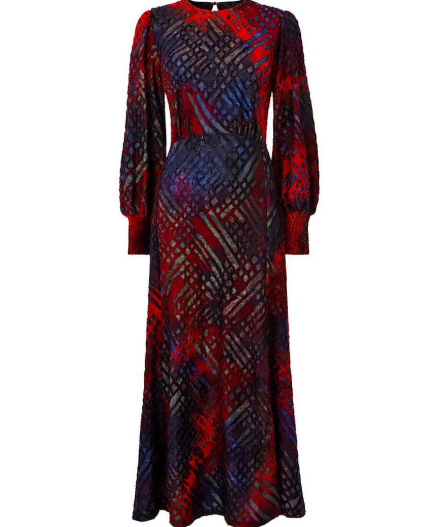 Rita Striking Devore Dress