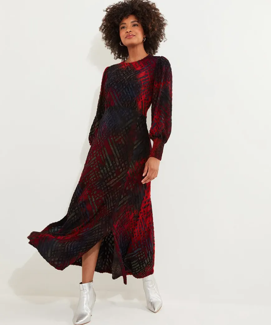 Rita Striking Devore Dress