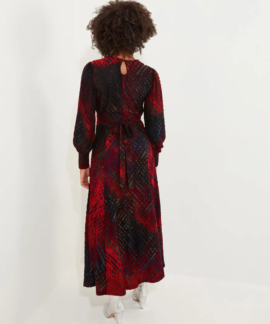 Rita Striking Devore Dress