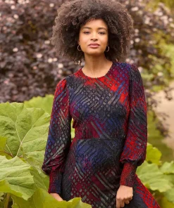 Rita Striking Devore Dress