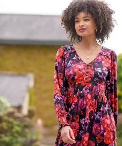 Romantic Florals Jersey Dress