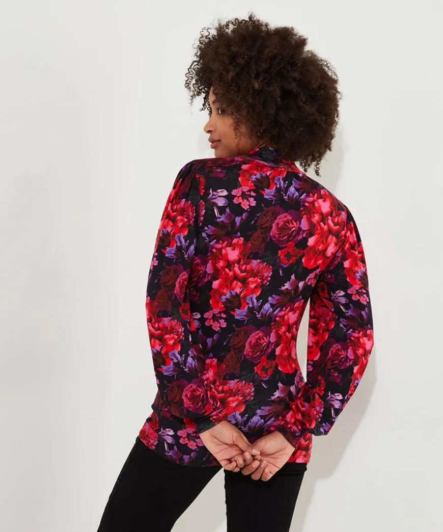 Romantic Florals Jersey Print Top