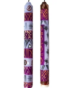 Set Of 2 Hand Painted Dinner Candles