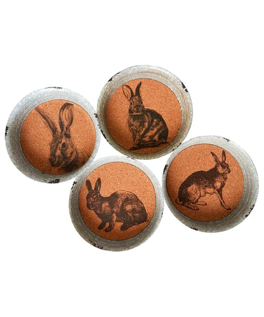 Set Of 4 Heritage Hare Coasters