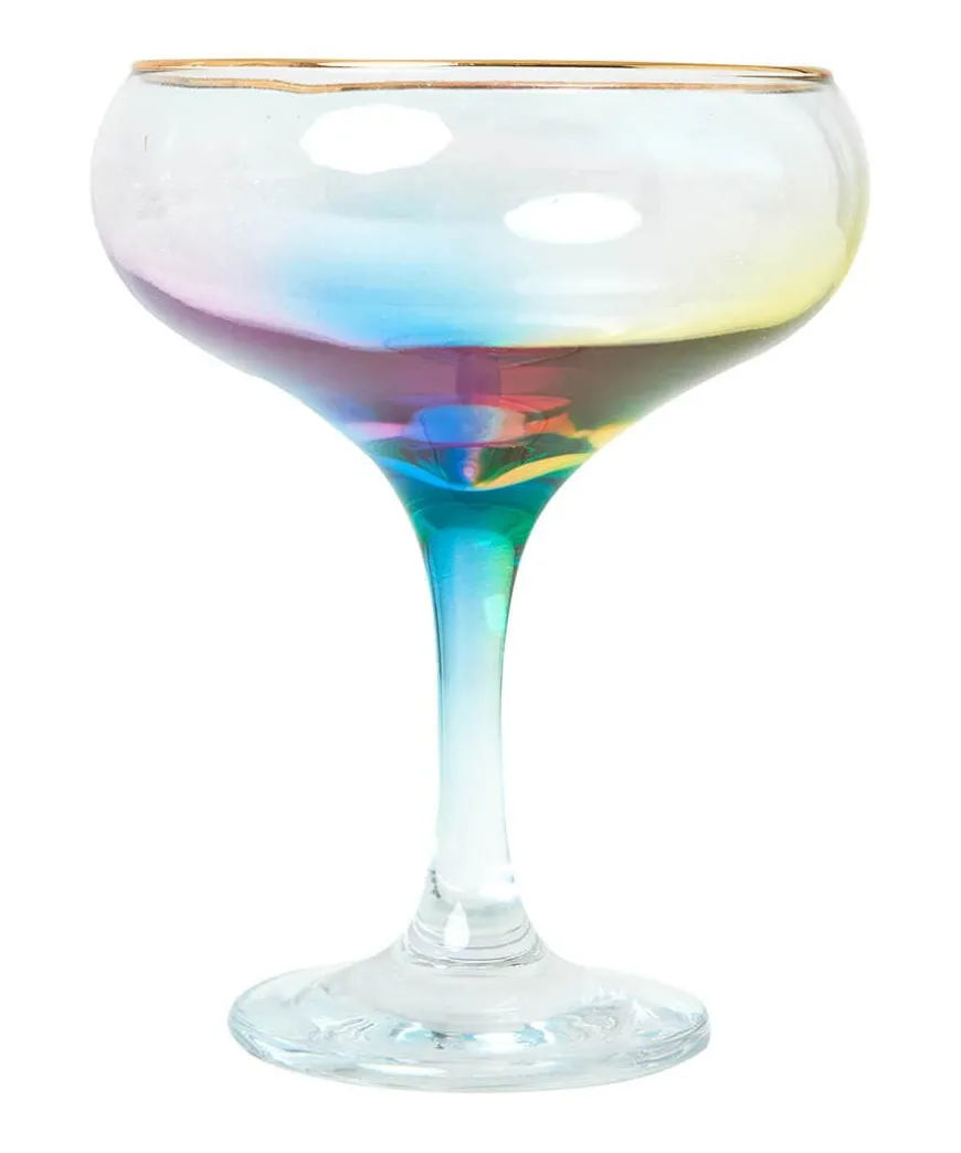 Set Of 6 Suave Rainbow Champagne Coupes