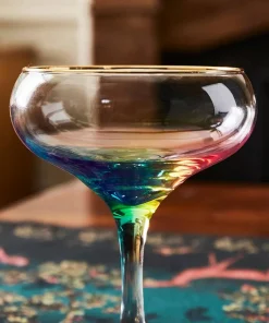 Set Of 6 Suave Rainbow Champagne Coupes