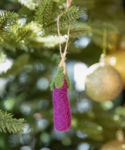 Set Of 4 Very Veggie Hanging Christmas Decorations