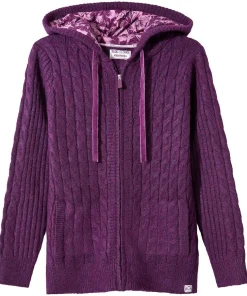 Sloe Joes Knitted Cable Zip Up Cardigan