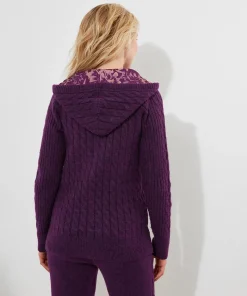 Sloe Joes Knitted Cable Zip Up Cardigan