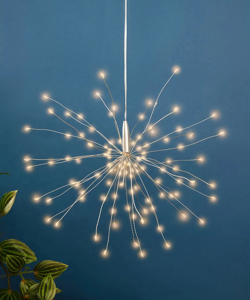 Sparkling Silver Starburst Hanging Light