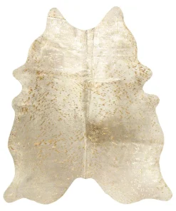 Spectacularly Speckled Gold Cowhide Rug