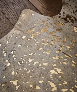 Spectacularly Speckled Gold Cowhide Rug