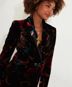 Statement Boutique Printed Velvet Coat