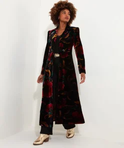 Statement Boutique Printed Velvet Coat