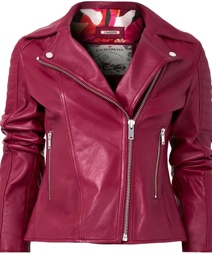 Stitch Detail Leather Biker Jacket